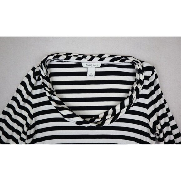 WHITE HOUSE BLACK MARKET - WOMEN'S STRIPED 3/4 SLEEEVE STRETCH KNIT TUNIC TOP S - Picture 3 of 6